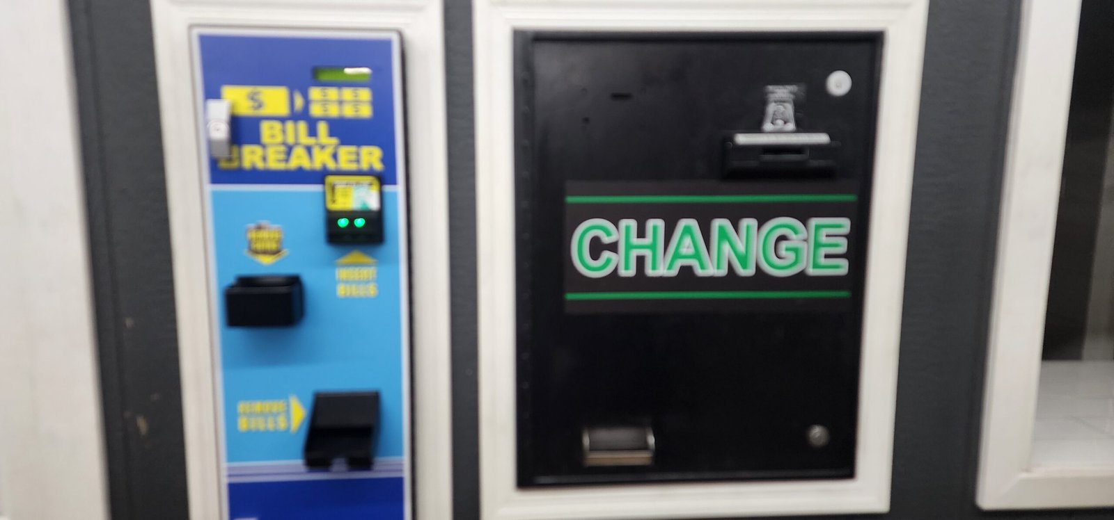 The change Machines at the Laundry Wizz