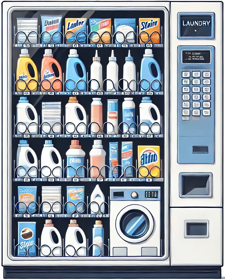 On-site vending machines stocked with laundry essentials like detergent, fabric softeners, and dryer sheets ensure you have everything you need for a hassle-free laundry experience.